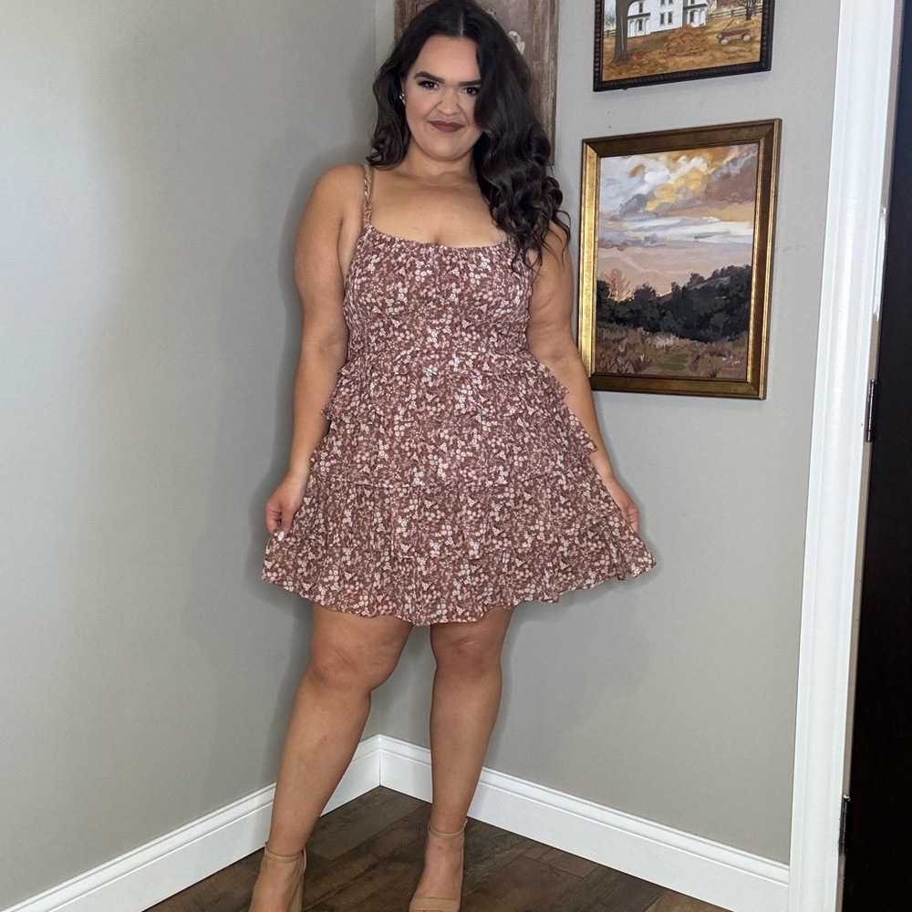 Arula Size 1XL Ruffle Floral Sun Dress